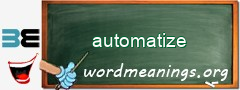 WordMeaning blackboard for automatize